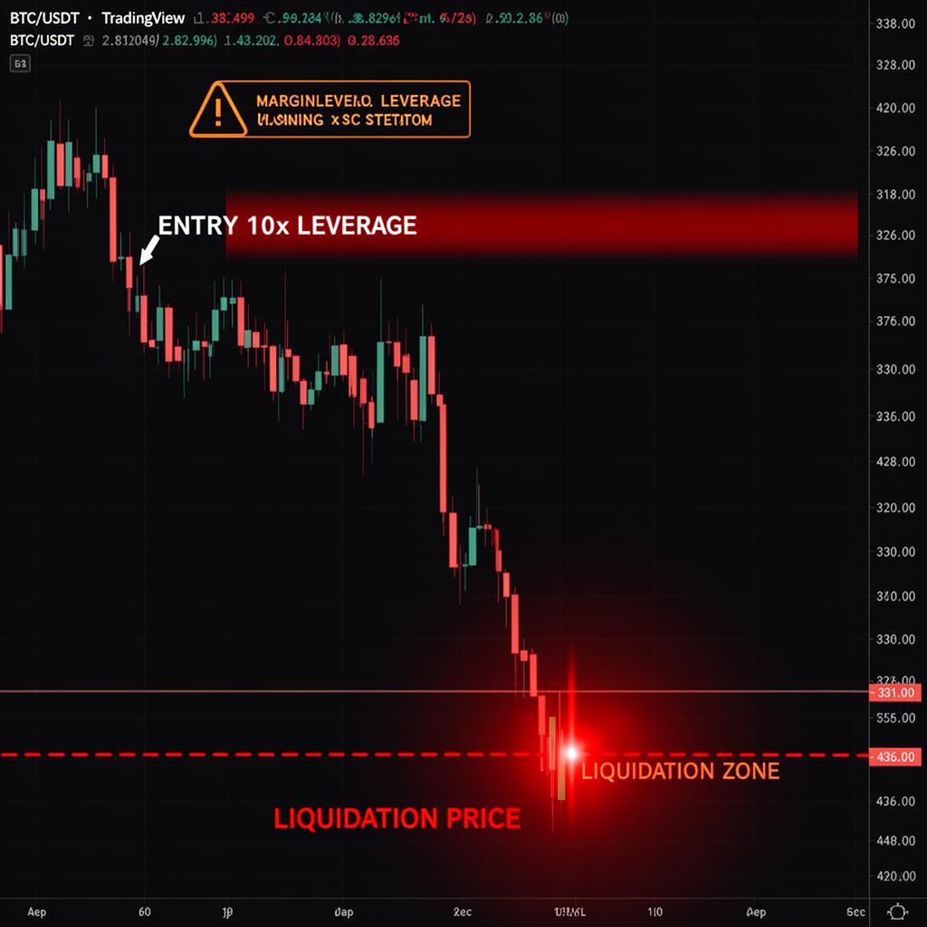 Likvidacijska cena na BTC/USDT pri 10x vzvodu